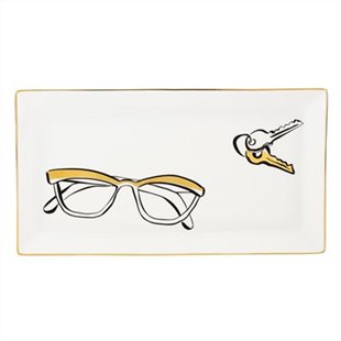 plateau, essentiels, lunettes, clés, kate spade, décoration, inspiration