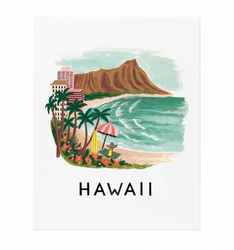 Impression, hawai, art, print, décoration, murale, tropical