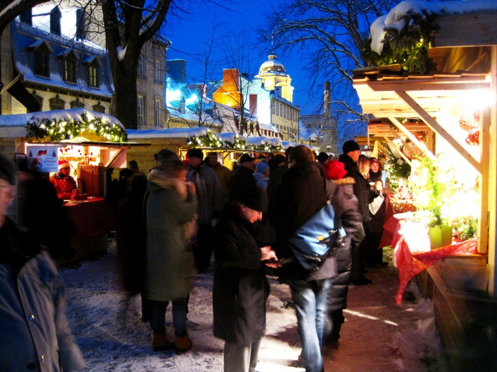 marché, Noël, ambiance, achat local, fêtes, neige, ambiance, festif