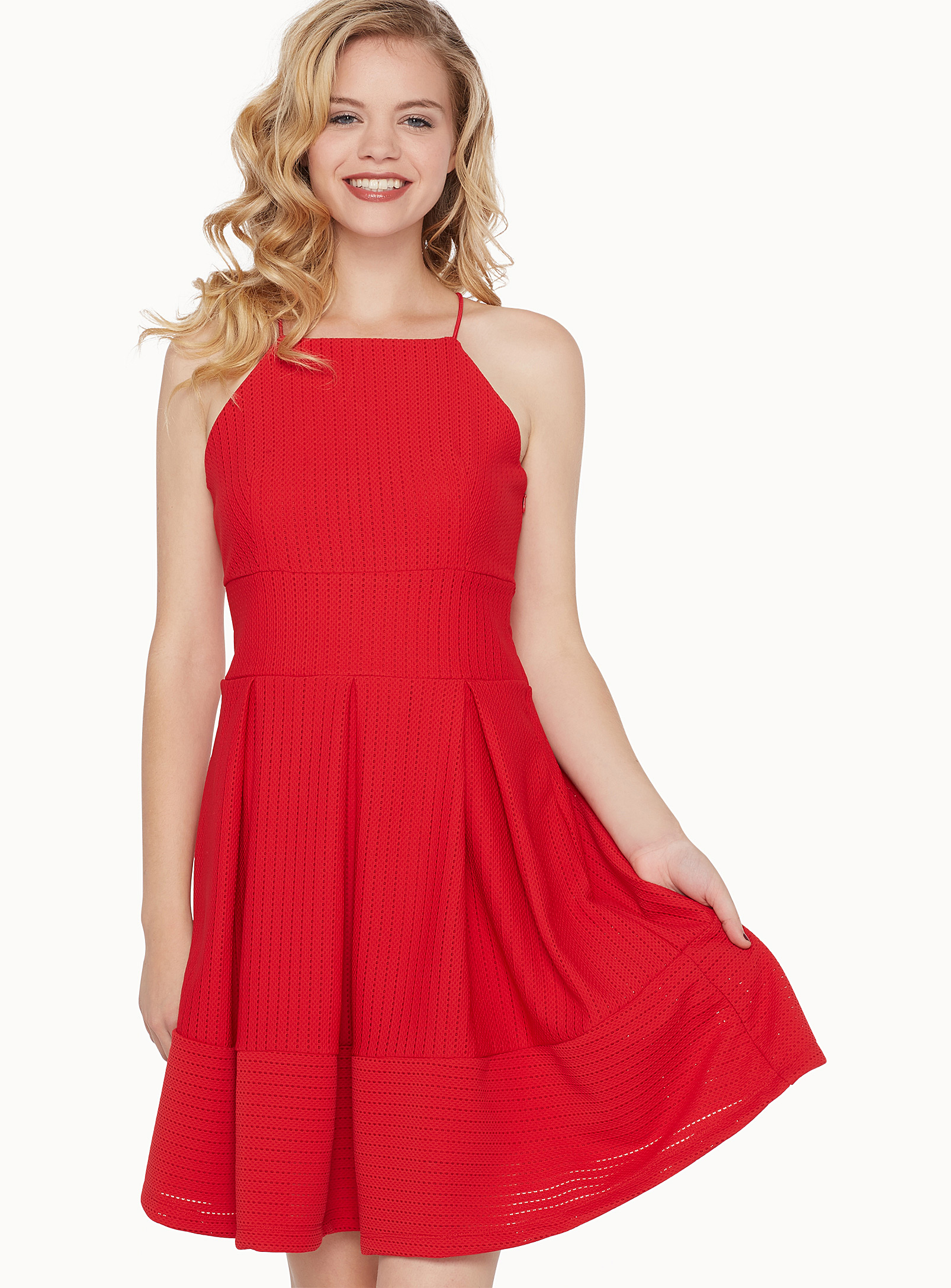 rouge, robe, simple