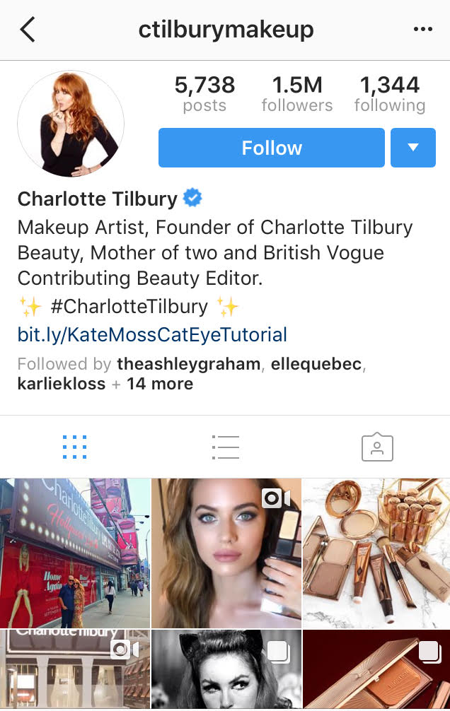 charlotte tilbury, instagram, beauté