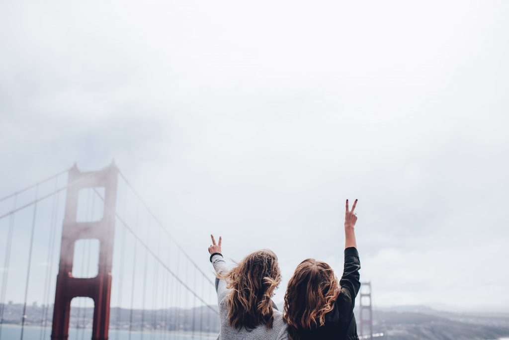 San Francisco, Meilleures amies, peace, devant le pont, Golden Gate
