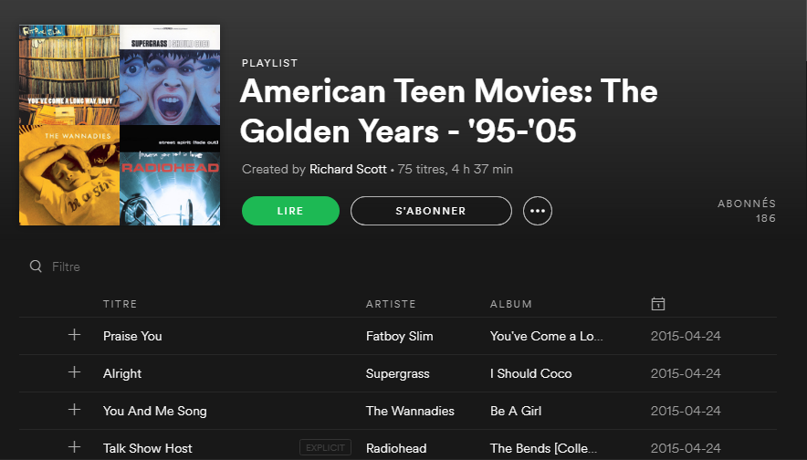Spotify - American teen movies