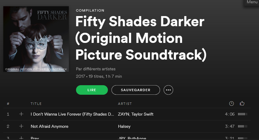 Spotify - Fifty Shades Darker