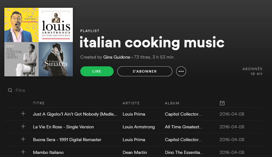 Spotify - Italian cooking