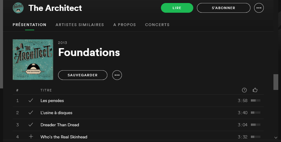 Spotify - The Architect, Foundations