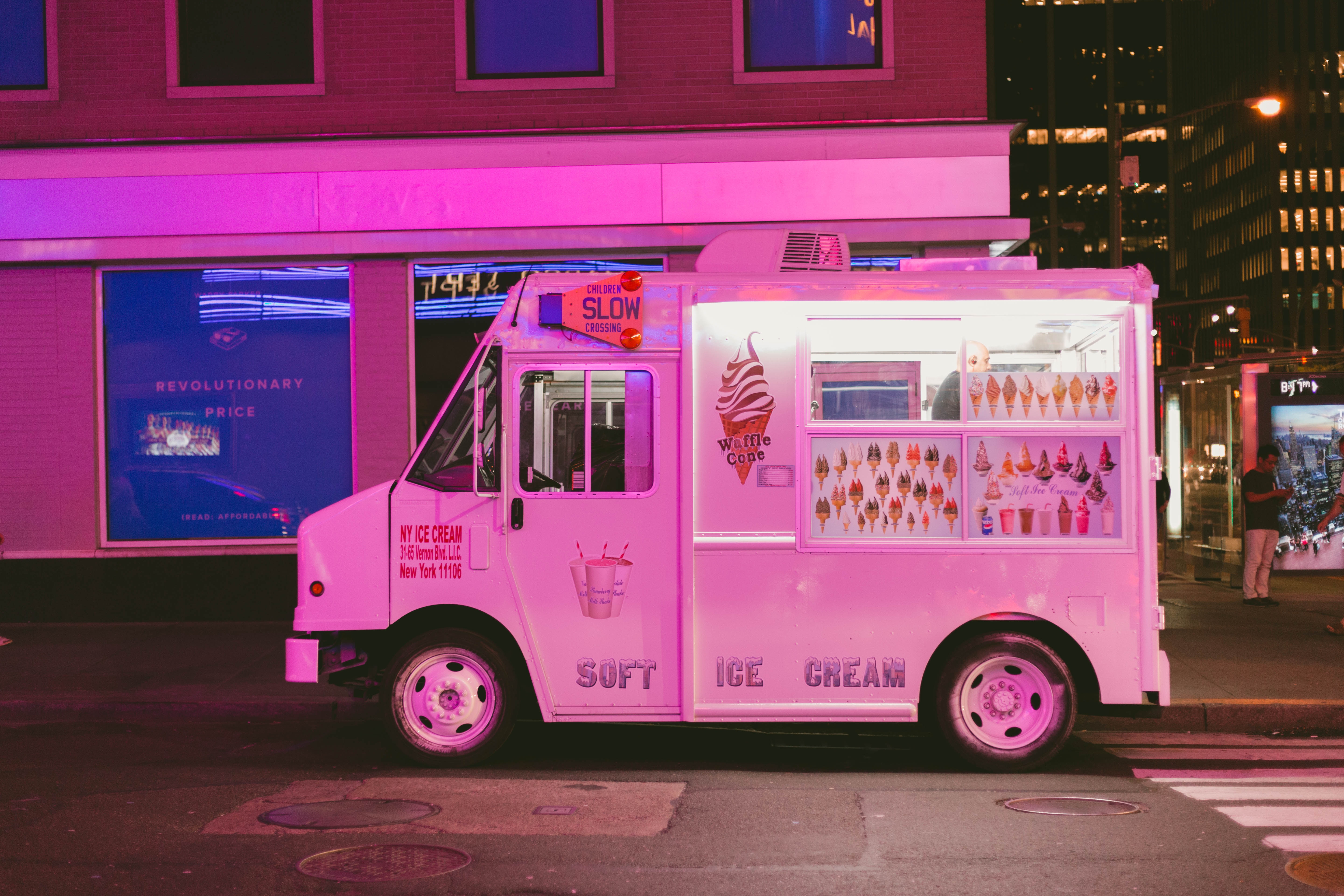 camion crème glacée rose