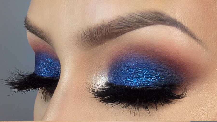 maquillage smokey eye bleu