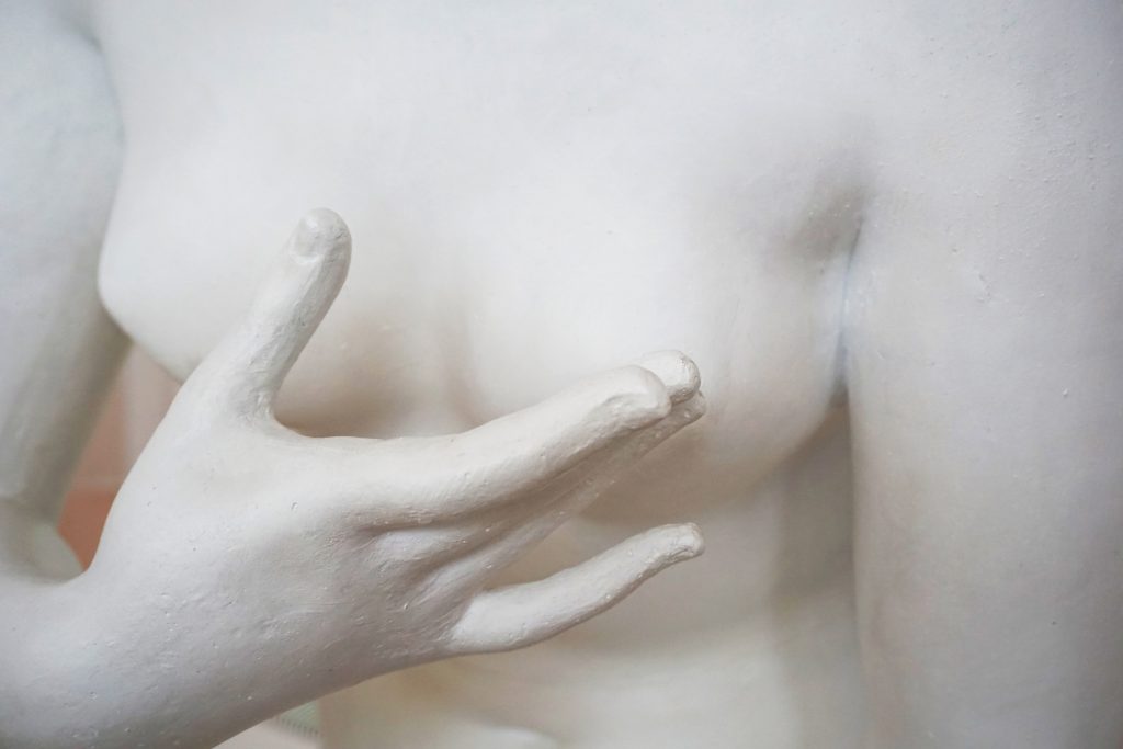buste féminin d'une statue blanche