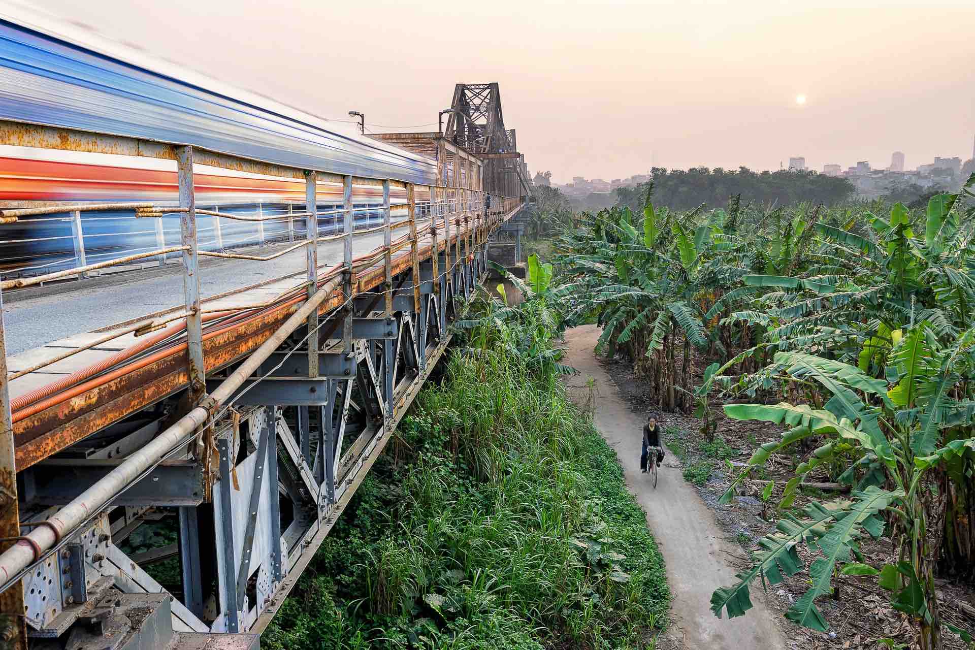 Hanoï Vietnam Asie train palmiers forêt