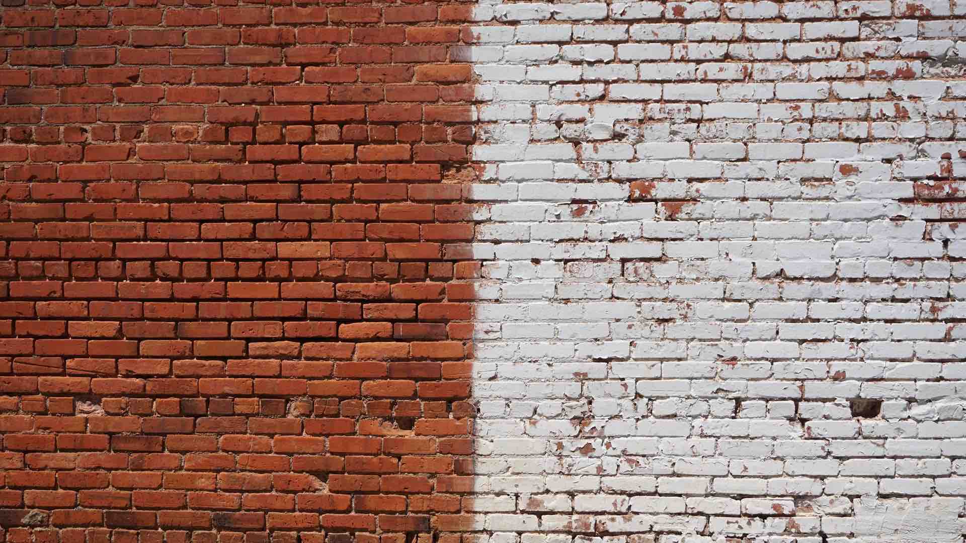 dualité mur brique blanc brun