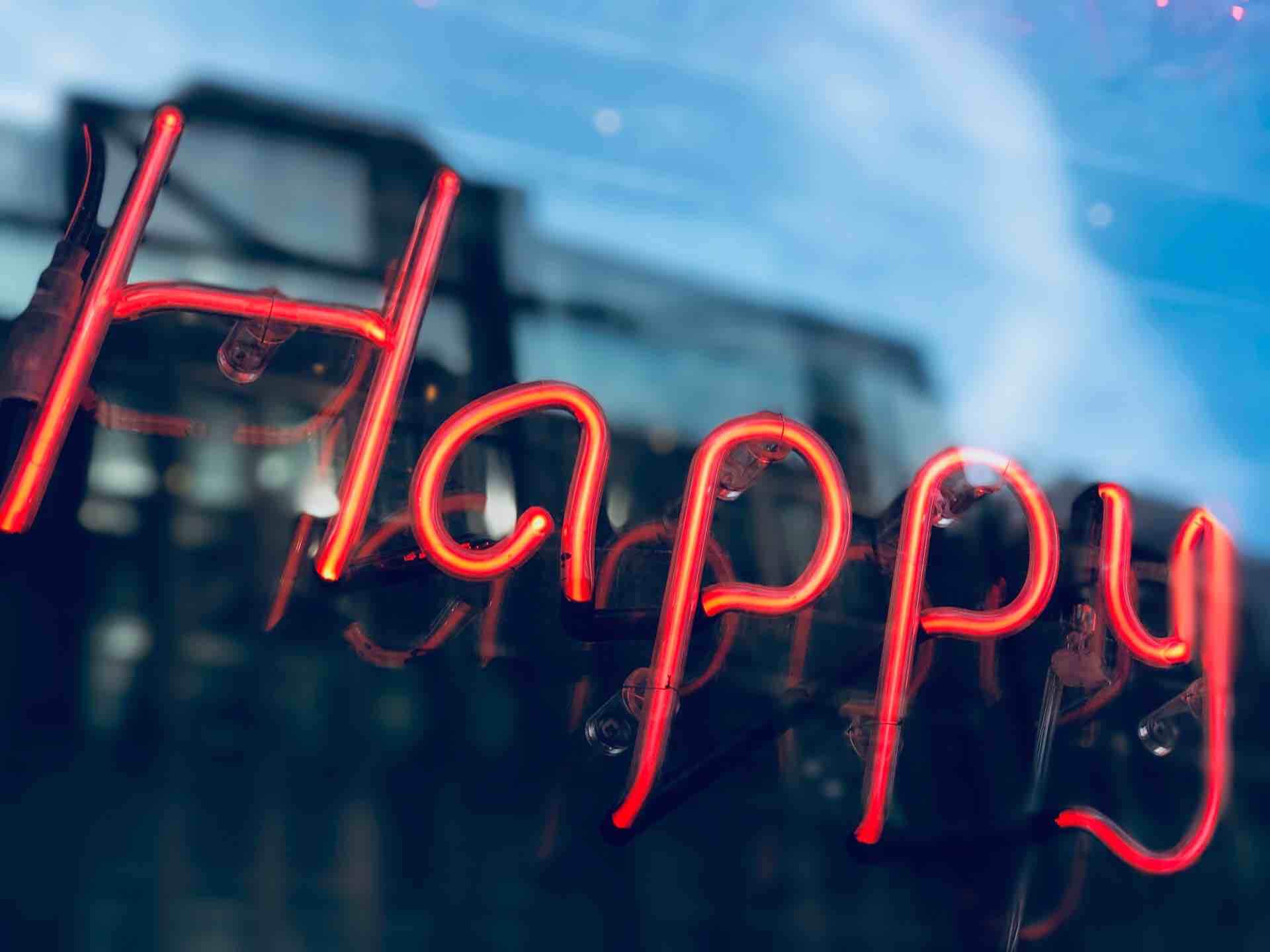 bonheur happy enseigne lumière