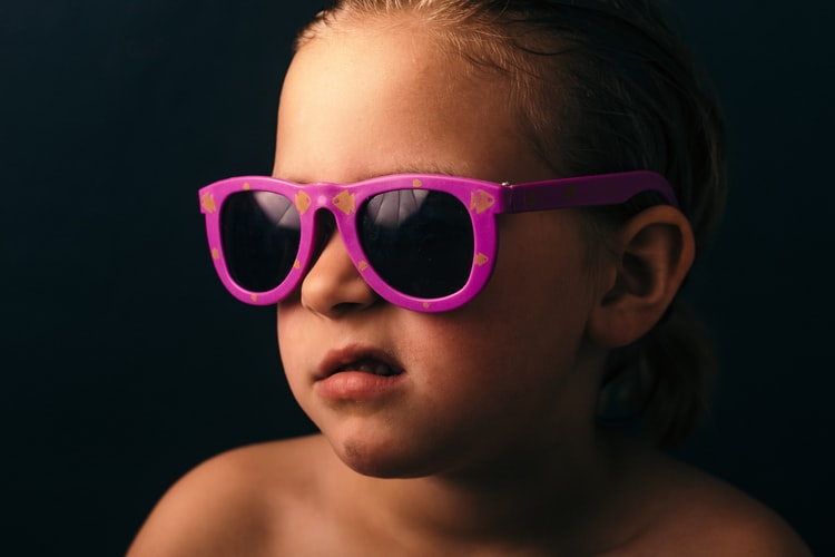 enfants, lunette rose