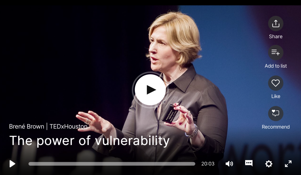 TED Talk vulnérabilité amour