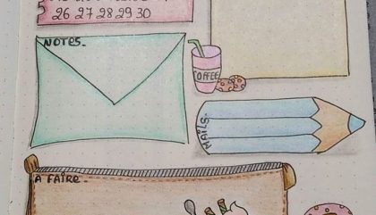 agenda, fille, tasse