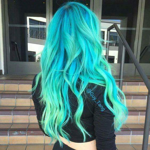 blue hair, hair goals, colored hair